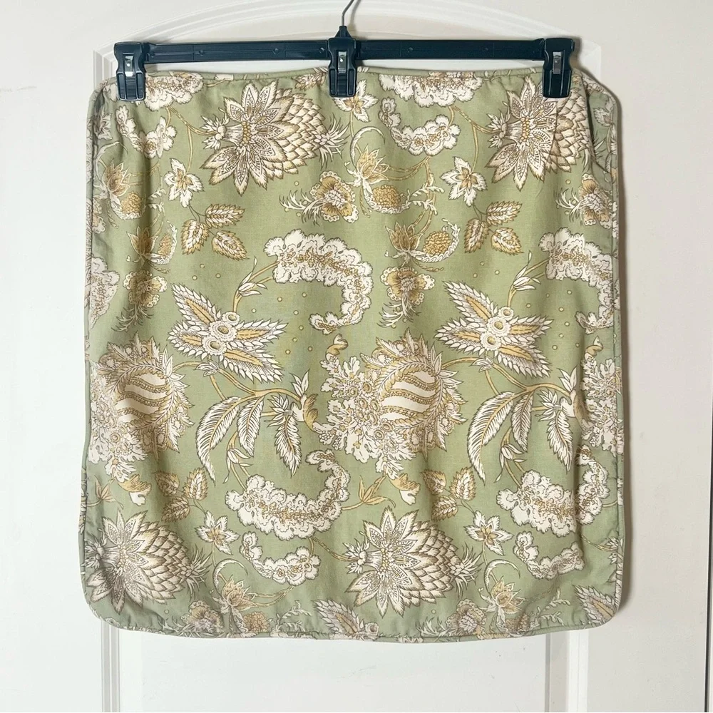 Pottery Barn Margaret Euro Sham Vintage 2007 Green Gold Floral Linen Blend 24x24